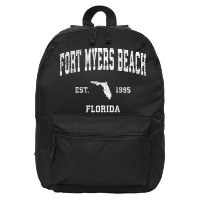 Fort Myers Beach Florida Fl Vintage Established Sports Design 16 in Basic Backpack
