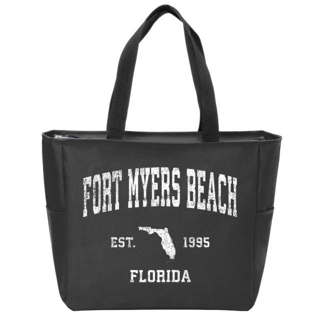 Fort Myers Beach Florida Fl Vintage Established Sports Design Zip Tote Bag