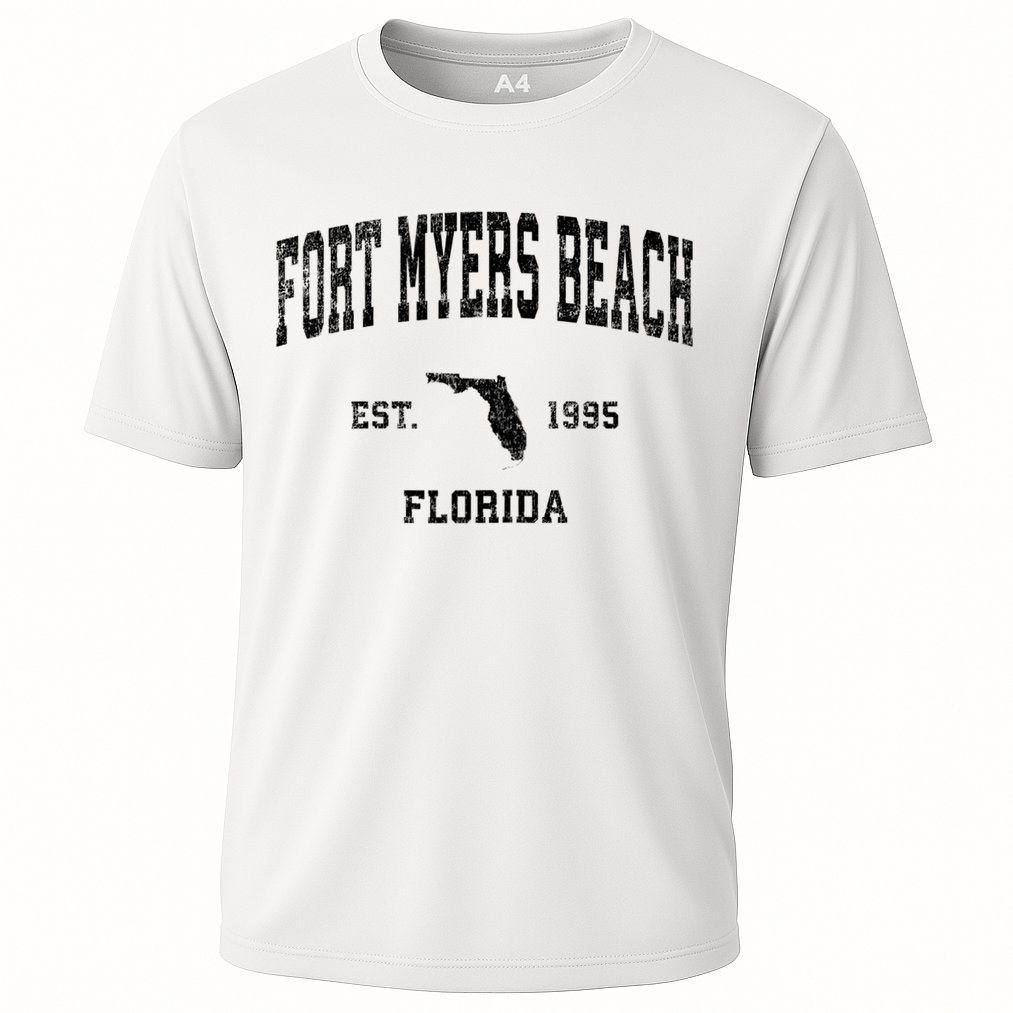 Fort Myers Beach Florida Fl Vintage Established Sports Design Performance Shirt