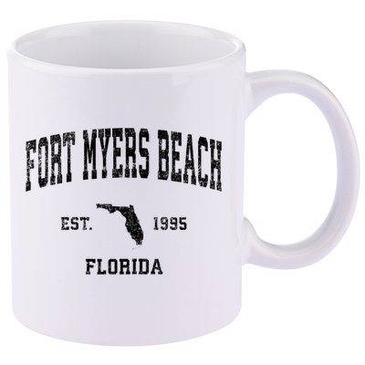 Fort Myers Beach Florida Fl Vintage Established Sports Design 11oz C Handle Ceramic Mug