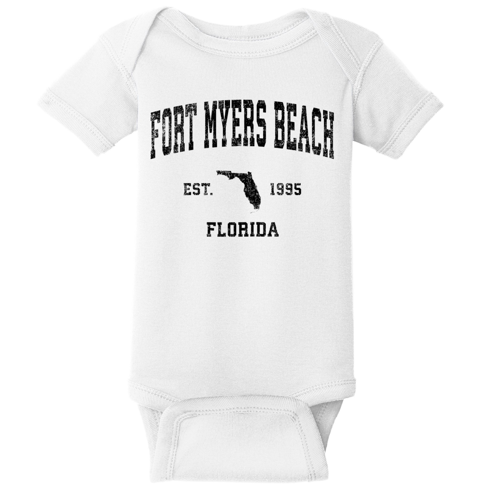 Fort Myers Beach Florida Fl Vintage Established Sports Design Baby Bodysuit