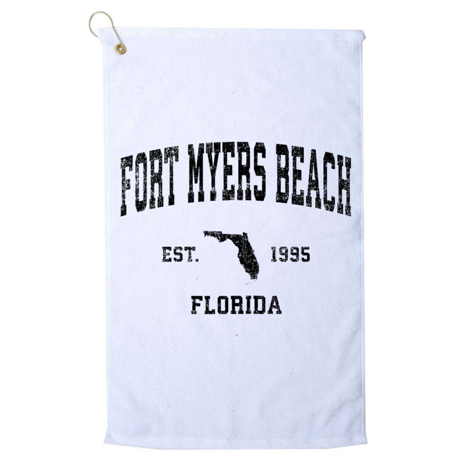 Fort Myers Beach Florida Fl Vintage Established Sports Design Golf Towel