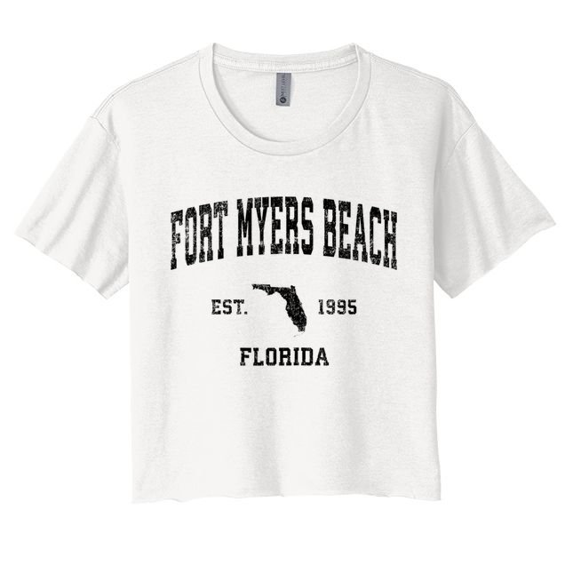 Fort Myers Beach Florida Fl Vintage Established Sports Design Crop Top