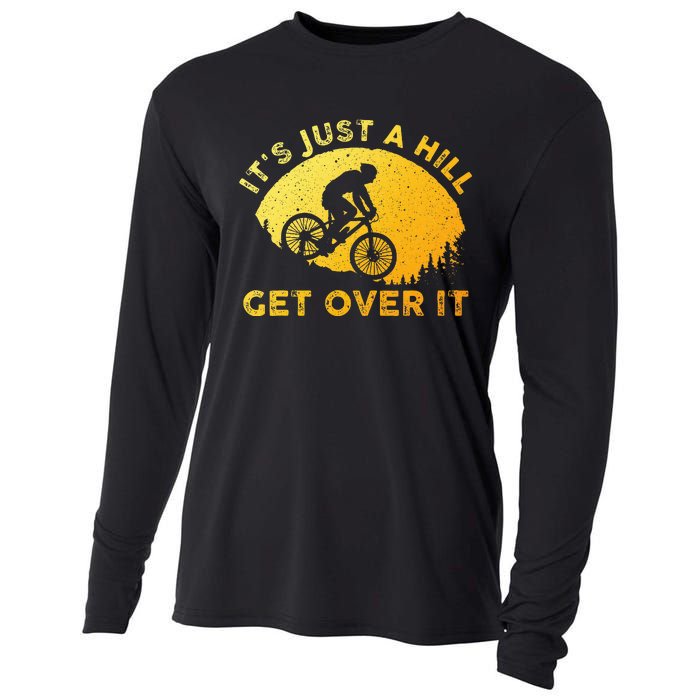 Funny Mountain Biking Art For Women Trail Mountain Bike Cooling Performance Long Sleeve Crew