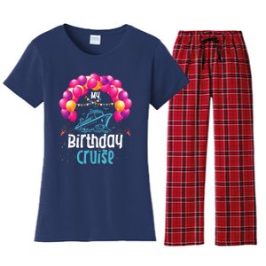 Festive My Birthday Cruise Ship Party Anniversary Women's Flannel Pajama Set