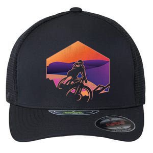 Funny Mountain Biking Art Mtb Mountain Biker Great Gift Flexfit Unipanel Trucker Cap