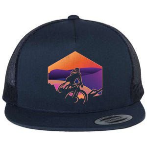 Funny Mountain Biking Art Mtb Mountain Biker Great Gift Flat Bill Trucker Hat