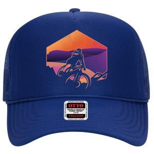 Funny Mountain Biking Art Mtb Mountain Biker Great Gift High Crown Mesh Back Trucker Hat