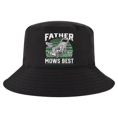 Father Mows Best Funny Lawn Mower Mowing Fathers Day Gift Cool Comfort Performance Bucket Hat