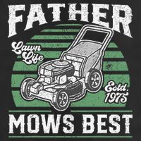 Father Mows Best Funny Lawn Mower Mowing Fathers Day Gift 7 Panel Mesh Trucker Snapback Hat