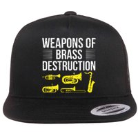 Funny Marching Band Trumpet Player Trombone Brass Band Music Flat Bill Trucker Hat