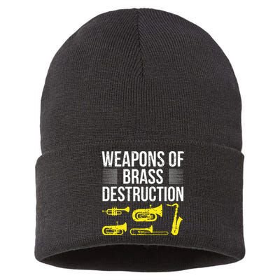 Funny Marching Band Trumpet Player Trombone Brass Band Music Sustainable Knit Beanie