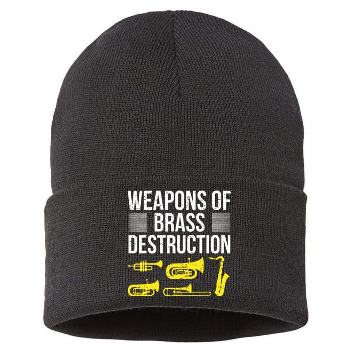 Funny Marching Band Trumpet Player Trombone Brass Band Music Sustainable Knit Beanie