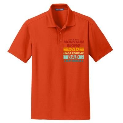 Funny Mountain Biking Dad Like A Regular Dad But Cooler Gift Dry Zone Grid Polo