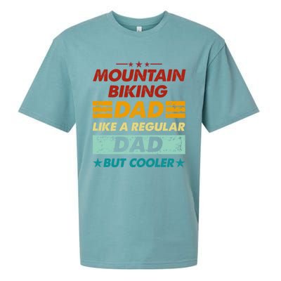 Funny Mountain Biking Dad Like A Regular Dad But Cooler Gift Sueded Cloud Jersey T-Shirt