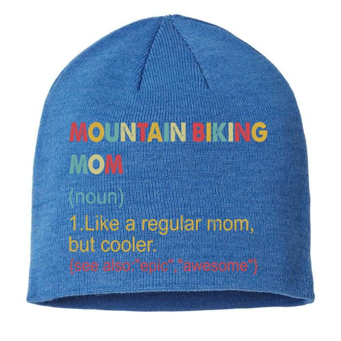 Funny Mountain Biking Definition Vintage Mom Cool Gift Sustainable Beanie