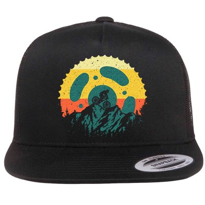 Funny Mountain Bike Art For Men Women Vintage Cycling Gear Flat Bill Trucker Hat