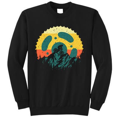 Funny Mountain Bike Art For Men Women Vintage Cycling Gear Tall Sweatshirt