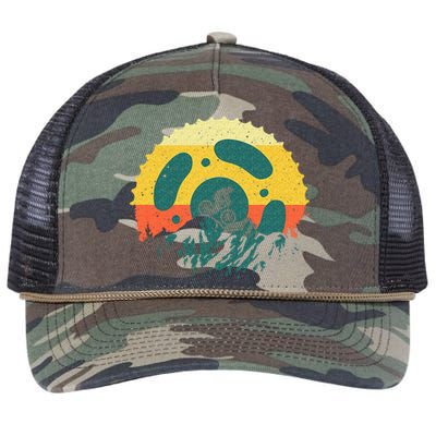 Funny Mountain Bike Art For Men Women Vintage Cycling Gear Retro Rope Trucker Hat Cap