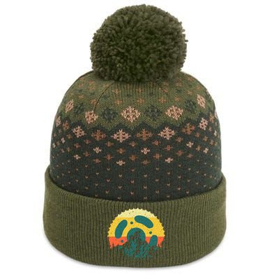 Funny Mountain Bike Art For Men Women Vintage Cycling Gear The Baniff Cuffed Pom Beanie