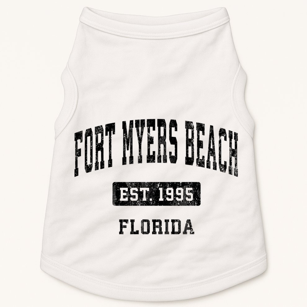 Fort Myers Beach Florida Fl Vintage Established Sports Design Doggie Tank