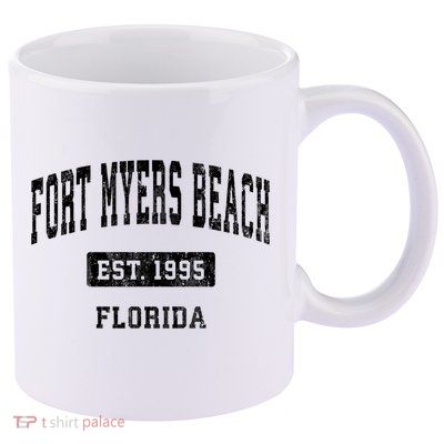 Fort Myers Beach Florida Fl Vintage Established Sports Design 11oz C Handle Ceramic Mug
