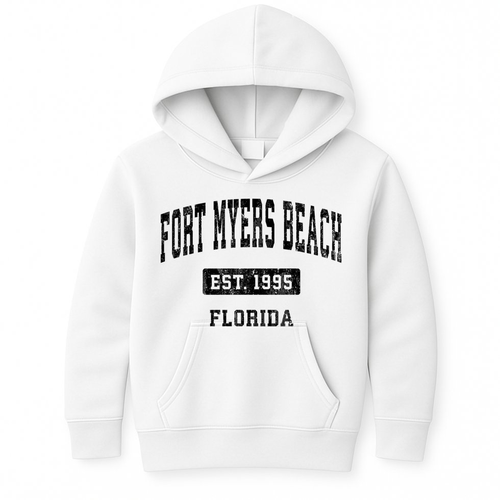 Fort Myers Beach Florida Fl Vintage Established Sports Design Kids Hoodie