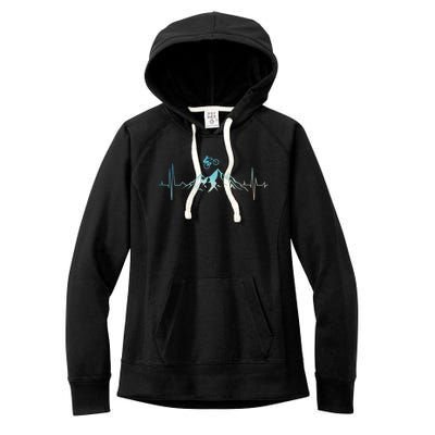 Funny Mountain Bike Art For Women Mtb Mountain Biker Women's Fleece Hoodie