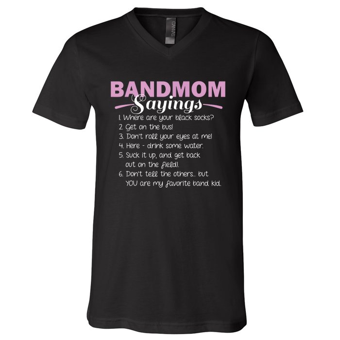 Funny Marching Band Music Fan Mom Music School Team V-Neck T-Shirt