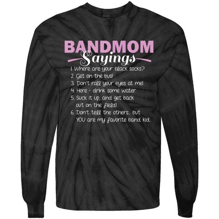 Funny Marching Band Music Fan Mom Music School Team Tie-Dye Long Sleeve Shirt