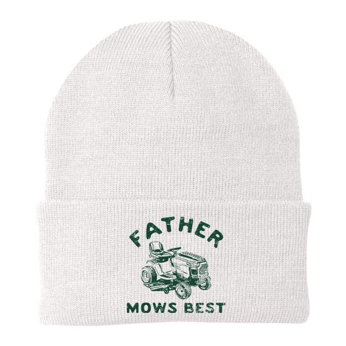 Father Mows Best Knit Cap Winter Beanie