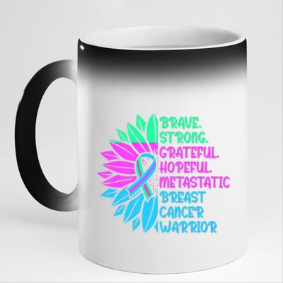 Funny Metastatic Breast Cancer Awareness Care Warrior 11oz Black Color Changing Mug