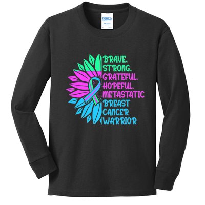 Funny Metastatic Breast Cancer Awareness Care Warrior Kids Long Sleeve Shirt