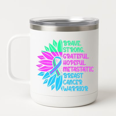 Funny Metastatic Breast Cancer Awareness Care Warrior 12 oz Stainless Steel Tumbler Cup