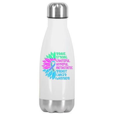 Funny Metastatic Breast Cancer Awareness Care Warrior Stainless Steel Insulated Water Bottle