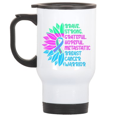 Funny Metastatic Breast Cancer Awareness Care Warrior Stainless Steel Travel Mug