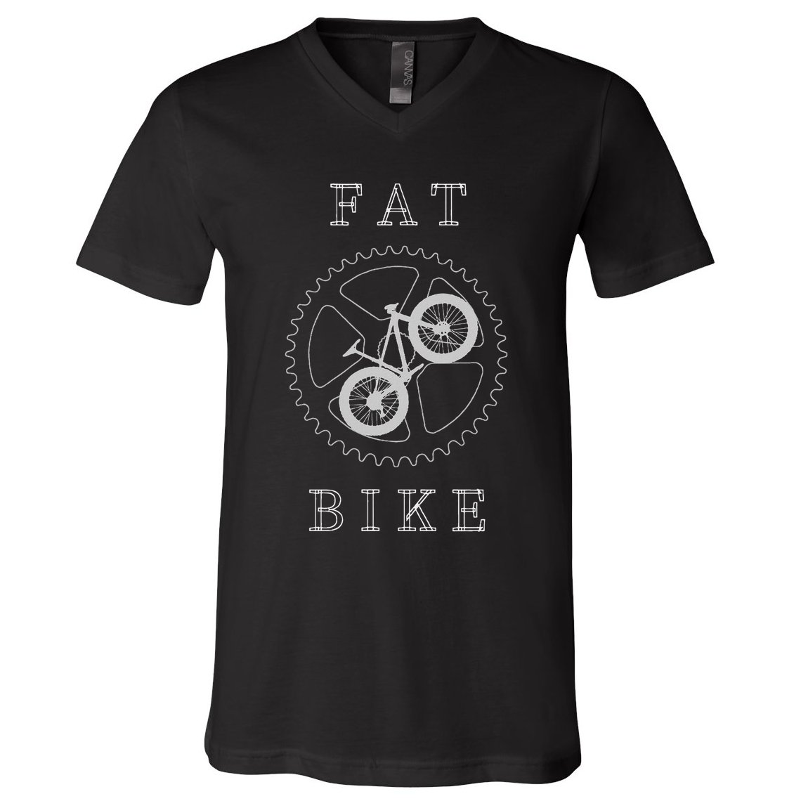 Fat Mountain Bike Bicycle Mtb Cyclist Gift V-Neck T-Shirt