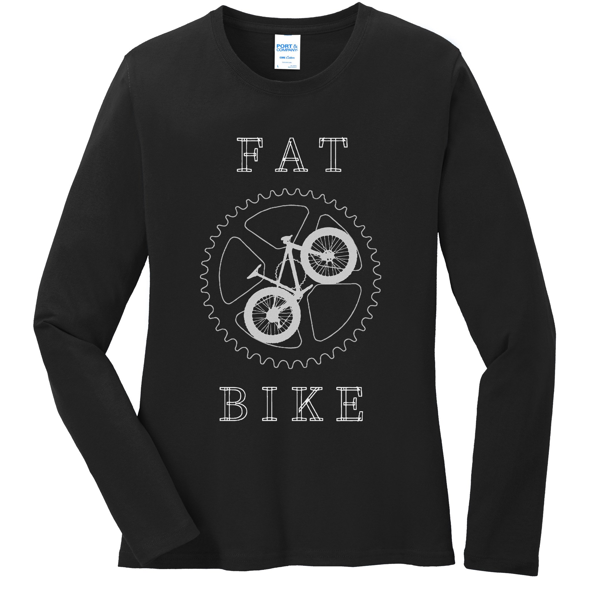 Fat Mountain Bike Bicycle Mtb Cyclist Gift Ladies Long Sleeve Shirt