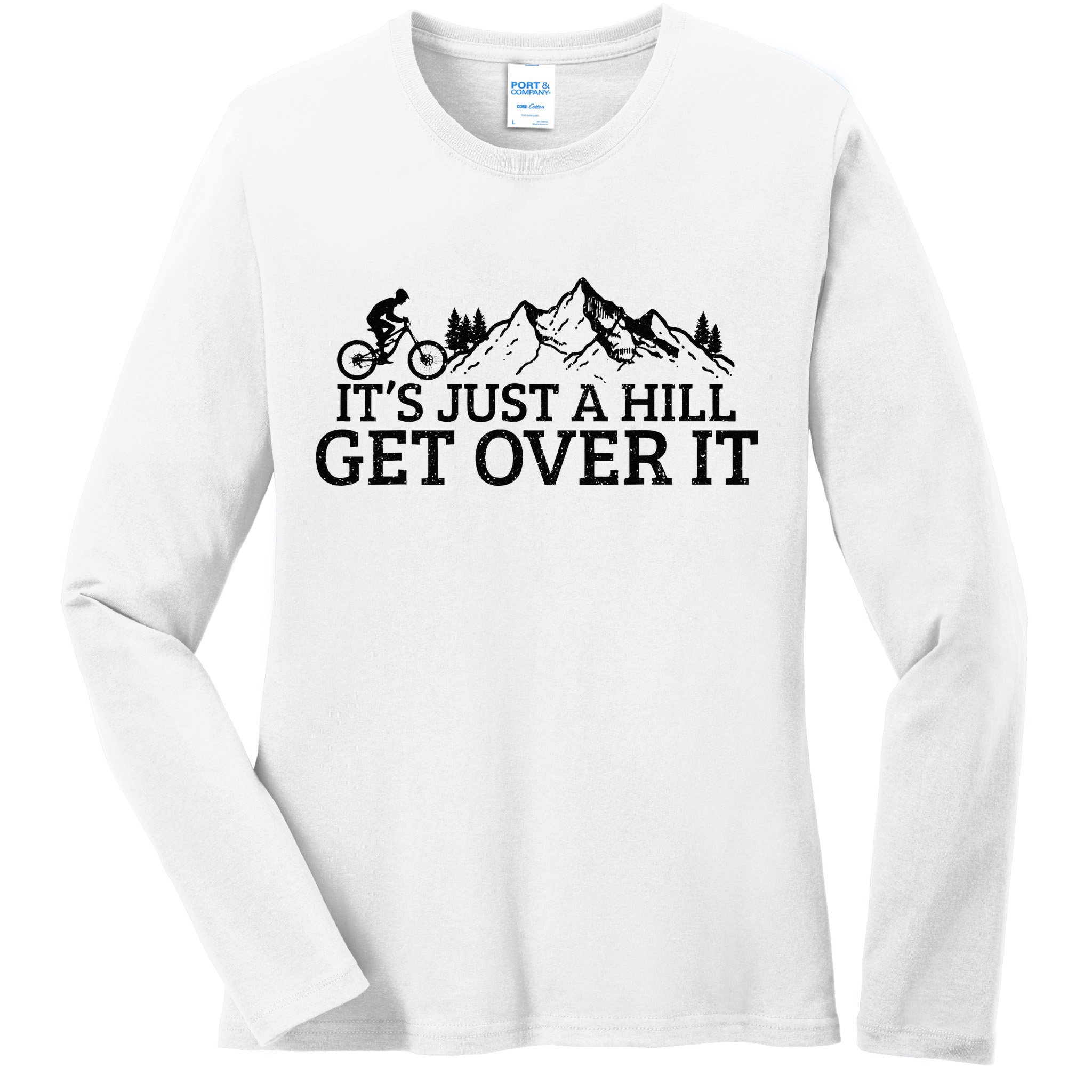 Funny Mountain Bike MTB Cycling Biking Biker Cyclist Gift Ladies Long Sleeve Shirt
