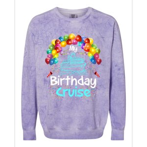 Festive My Birthday Cruise Ship Party And Gift Colorblast Crewneck Sweatshirt