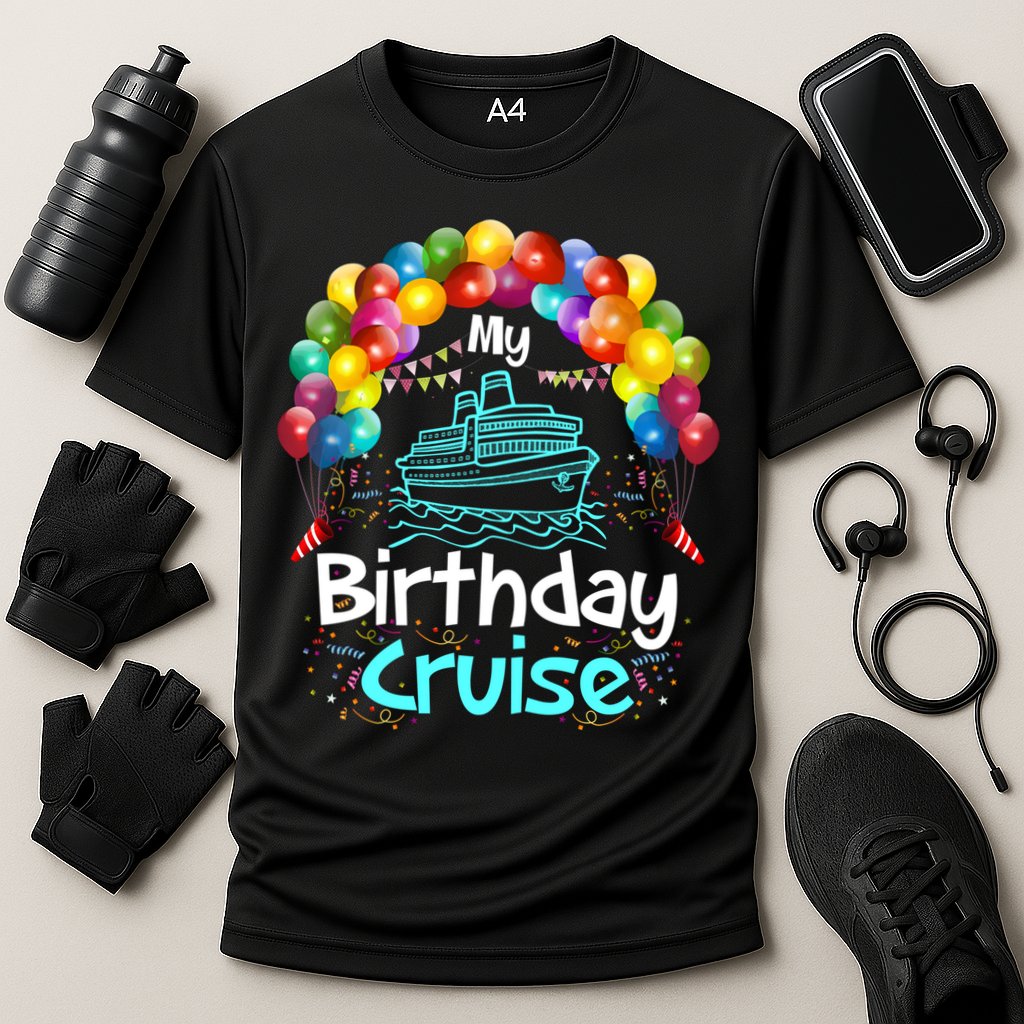 Festive My Birthday Cruise Ship Party And Gift Cooling Performance Crew T-Shirt