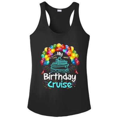 Festive My Birthday Cruise Ship Party And Gift Ladies PosiCharge Competitor Racerback Tank