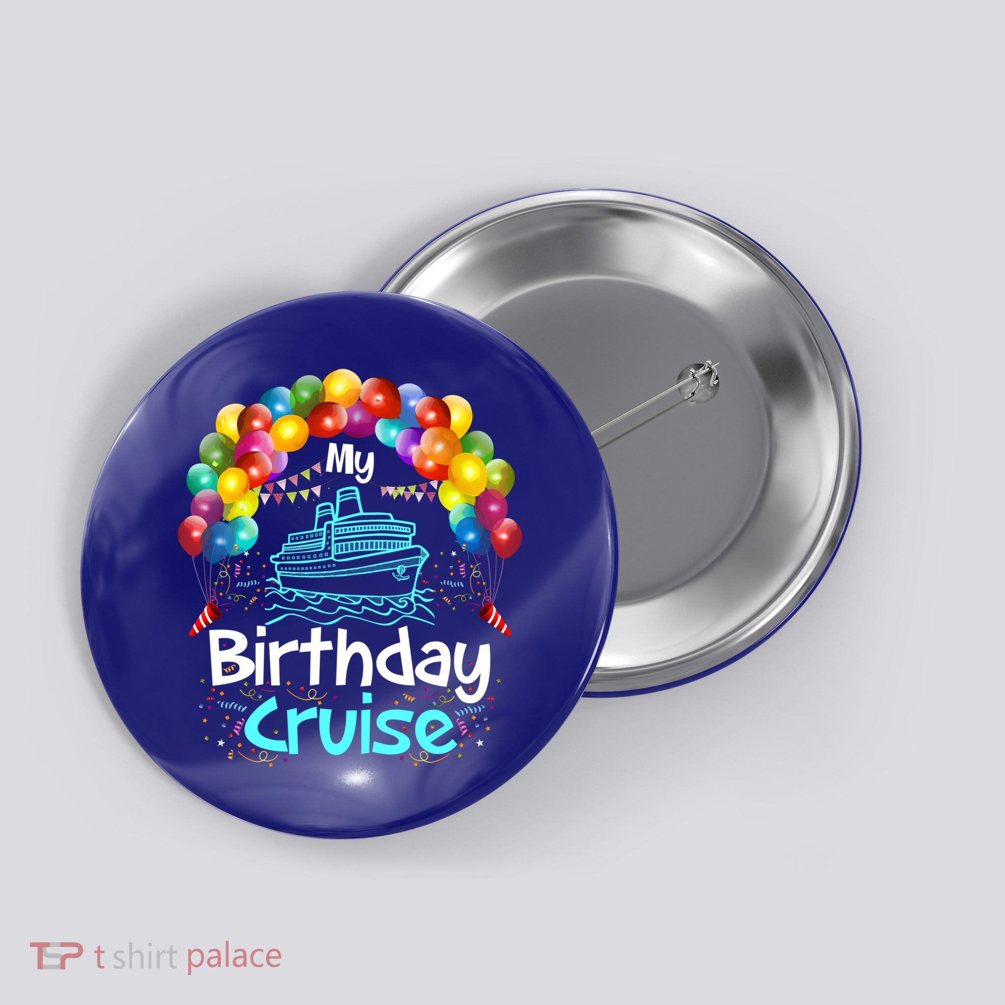 Festive My Birthday Cruise Ship Party And Gift Button