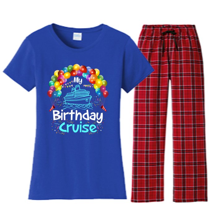 Festive My Birthday Cruise Ship Party And Gift Women's Flannel Pajama Set