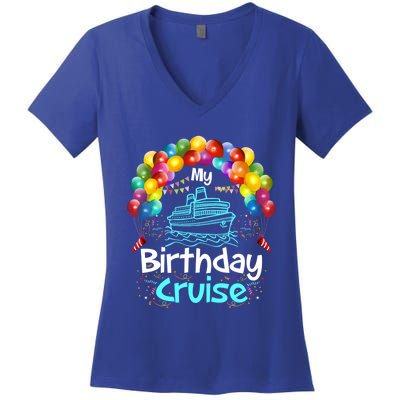 Festive My Birthday Cruise Ship Party And Gift Women's V-Neck T-Shirt