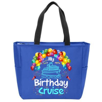 Festive My Birthday Cruise Ship Party And Gift Zip Tote Bag