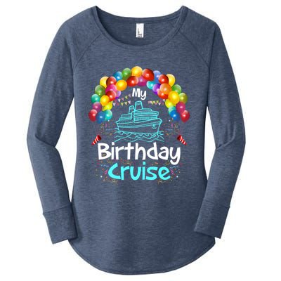 Festive My Birthday Cruise Ship Party And Gift Women's Perfect Tri Tunic Long Sleeve Shirt