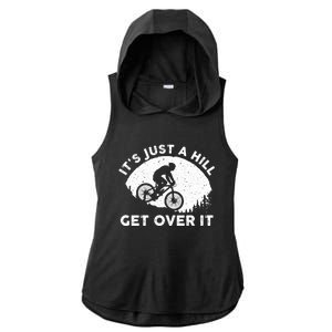 Funny Mountain Biking Design Trail Ride Lover Gift Ladies PosiCharge Tri-Blend Wicking Draft Hoodie Tank