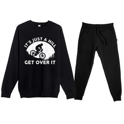 Funny Mountain Biking Design Trail Ride Lover Gift Premium Crewneck Sweatsuit Set