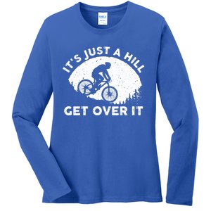 Funny Mountain Biking Design Trail Ride Lover Gift Ladies Long Sleeve Shirt